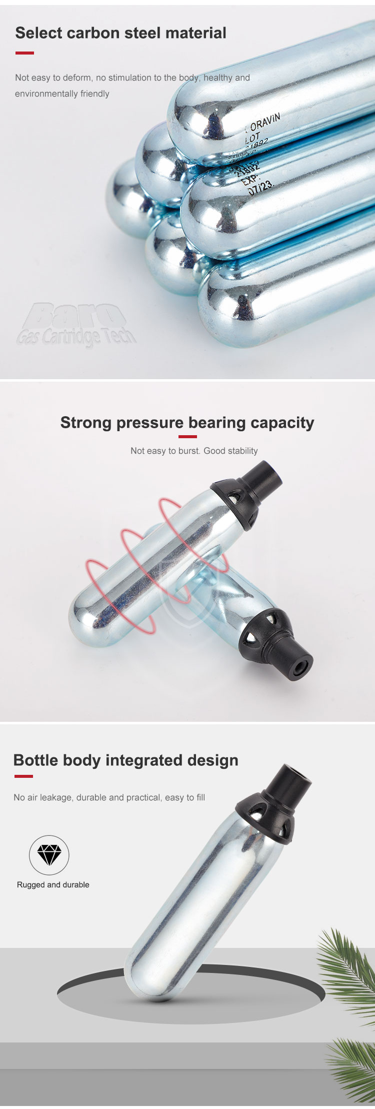 6.6g Argon Cartridges for Wine Preservation